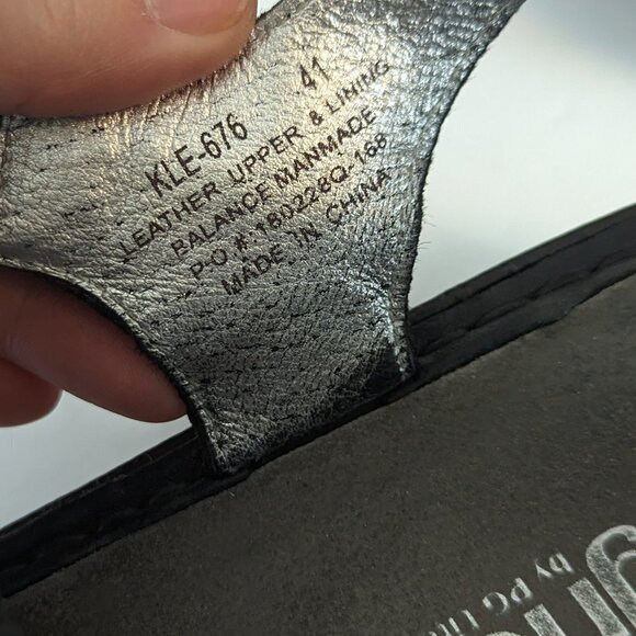 Alegria Kleo Comfort Black Silver Leaf Platform Sandals Gladiator Size 41 - Picture 4 of 12